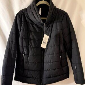 Fabletics Black Misha Puffer Jacket Women's XL Full Zip Quilter Brand New